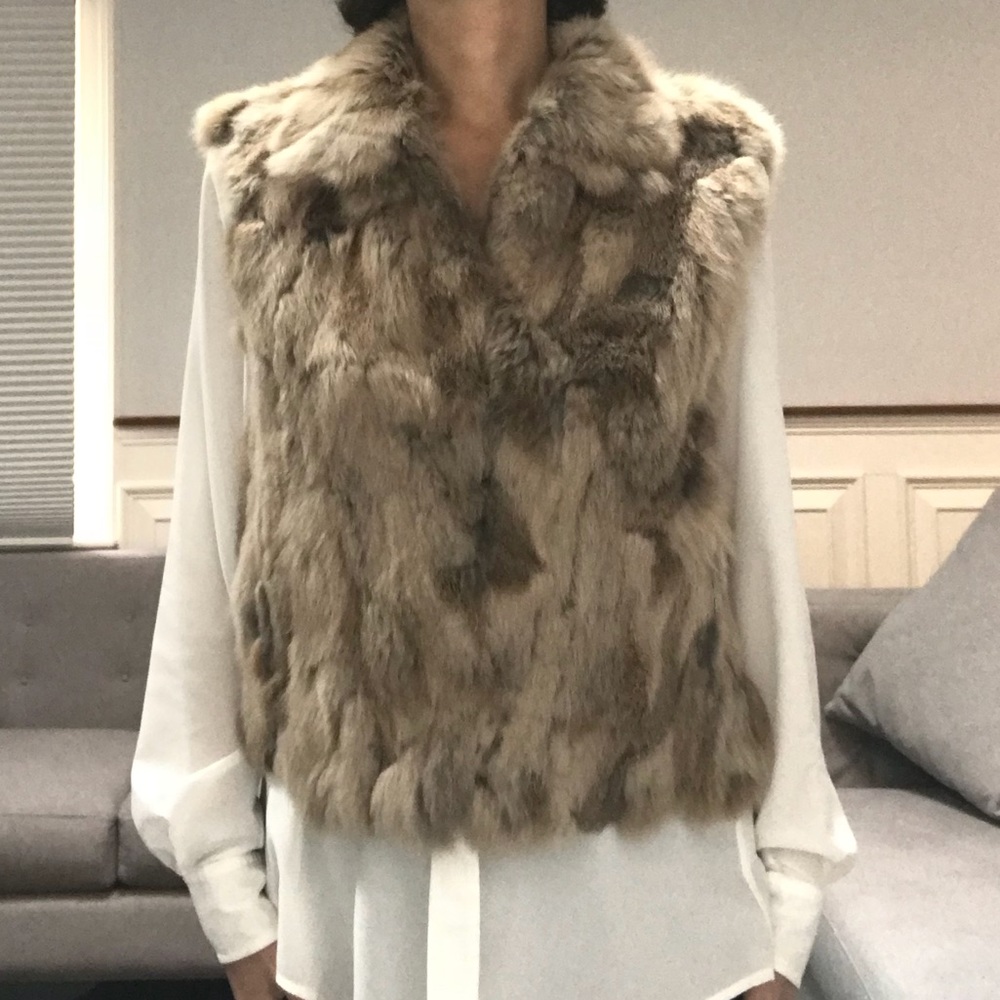 Adrienne Landau Brown Fur Vest
